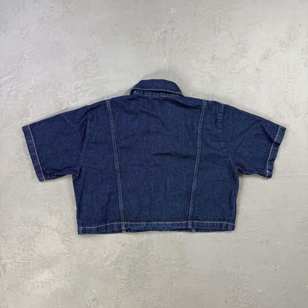 NWT Zara Dark Denim Cropped Shirt Jacket Women's Small - Picture 3 of 3